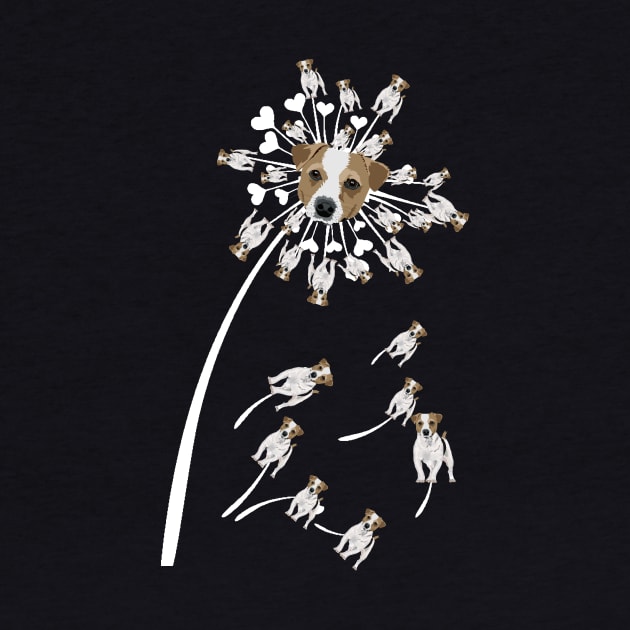 Jack Russell Terrier Flower T Shirt, Dog Dandelion by Kaileymahoney